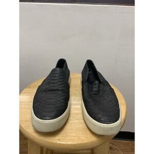 Vince Berlin Snake Embossed Slip On Sneaker Black Size 9